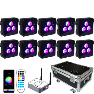 Hochzeits bühne Event Party 3x18w RGBWAUV 6 in1 LED Par Wireless DMX Batterie betriebenes Uplight