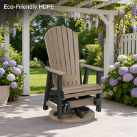 Fauteuil pivotant en HDPE de qualité supérieure, avec glissière à 360 degrés, pour balcon, appartement et hôtel, chaise Adirondack en HDPE