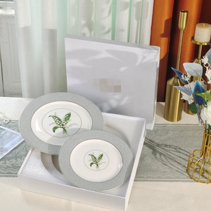 Service de table en porcelaine série Suzuki, vaisselle émaillée pour la maison et la cuisine, assiettes, tasses, soucoupes, mugs, bols, ensemble de vaisselle en céramique - Product Image 4