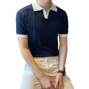 <span class=keywords><strong>Polo</strong></span> con Logo personalizzato comoda lavorata <span class=keywords><strong>a</strong></span> maglia estiva <span class=keywords><strong>a</strong></span> contrasto da uomo con rifiniture <span class=keywords><strong>a</strong></span> <span class=keywords><strong>coste</strong></span> in fibra di bambù - Product Image 4