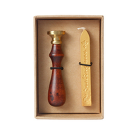 Sceau de cire en laiton timbre papier boîte-cadeau Kit de sceau de cire timbre personnalisé avec divers modèles