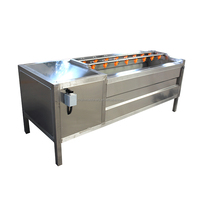 Industriële 304 Roestvrijstalen Automatische Groentewasmachine Dunschiller Spinazie Schoonmaken Aardappelen Schillen Zoete Aardappel Wasmachine