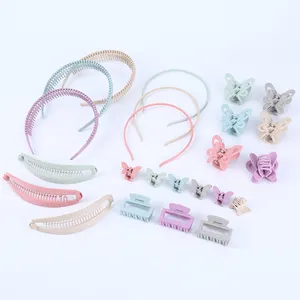 Wholesale Custom Logo Eco- friendly Biodegradable Organic hair accessories butterfly clips square claw hair clips