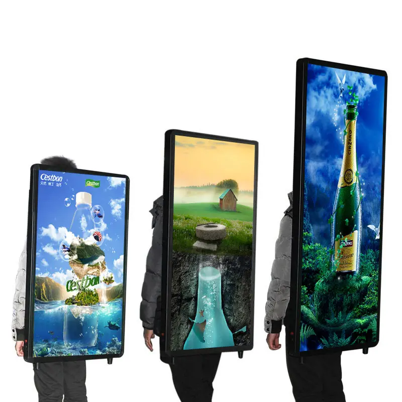 Ransel berjalan luar ruangan penampil iklan led digital papan reklame dan menampilkan kotak lampu papan reklame