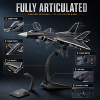 Modèle d'avion de chasse J-20 en alliage de zinc à l'échelle 1:72, articulation à 8 points, emballage en boîte, cadeau militaire, pour les 14 ans et plus, unisexe