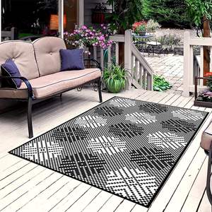 <b>Clearance</b> Sale Reversible Black Outdoor Carpet Waterproof Washable PET Friendly Non-Slip Modern Polypropylene <b>Rug</b> for Patio - Product Image 6