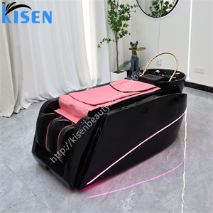 Kisen Wholesale Price Cheap Full Lying Massage Shampoo <b>Bed</b> Feet Lifted Black Pink High-<b>end</b> Body Relax - Product Image 1