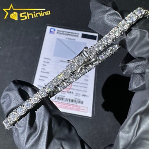 Fine Jewelry Lab Grown Diamond Tennis <strong>Bracelet</strong> 3MM <strong>Solid</strong> <strong>Silver</strong> Diamond Jewelry - Product Image 1