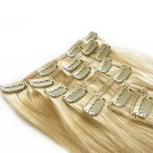Volle Nagel haut Europäisches Haar menschliches Haar Blonder Farb clip im Haar