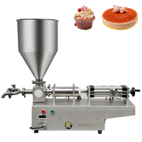 Machine de remplissage semi-automatique à tête unique pour pâtes, crème glacée molle et miel, 10-100 ml, avec trémie, haute précision, remplisseur manuel