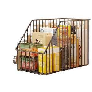 Ou Shumei Kitchen Cabinet Storage Rack Tiered Wire <b>Basket</b> For Seasoning And Sundries Easy Installation Multi Purpose - Product Image 5