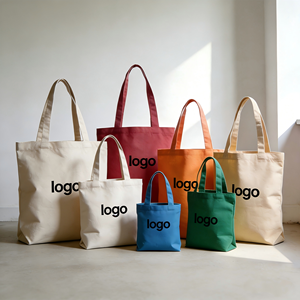 Sac fourre-tout en toile de coton robuste avec logo personnalisé imprimé, sac de shopping 16 oz renforcé grande capacité pour épicerie, vente au détail et vente en gros - Product Image 2