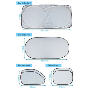 Cadeaux d'affaires Pare-soleil avant Protection UV Polyester argenté Double cercle Pare-soleil de voiture Pare-brise Designer Pare-soleil de voiture personnalisé - Product Image 6