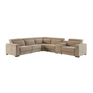 आधुनिक यू आकार 3 5 सीटर रहने वाले कमरे सोफे आपूर्तिकर्ता होम थिएटर इलेक्ट्रिक रिक्लेयर हैंडल कपड़े रिक्लेनिंग सोफा सेट फर्नीचर - Product Image 4