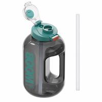 Bouteille d'eau de sport 1,8 L (60 oz) sans BPA avec support de téléphone, poignée, anti-fuite, en PC, pour salle de sport, avec couvercle à rabat, poignée de maintien, compatible OEM/ODM