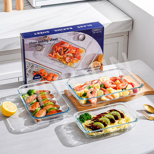 Plateau <span class=keywords><strong>de</strong></span> cuisson en verre <span class=keywords><strong>de</strong></span> forme variée cercle/carré/rectangle four à micro-ondes résistant à la chaleur plateau à <span class=keywords><strong>poisson</strong></span> domestique matériau borosilicate - Product Image 3