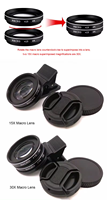 Photographie professionnelle téléphone caméra 4K HD 37MM 15X objectif Macro pour cils diamant bijoux Smartphone 30X objectif Macro