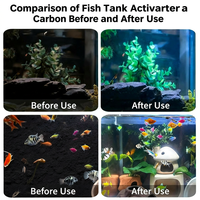 Charbon actif granulaire en coque de noix de coco pour purificateur d'eau d'aquarium, élimine les odeurs de poisson et l'eau jaune, certifié ISO 9001, 99,99%