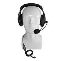 Helm Noise Cancelling Profesional, Headset Penerbangan Radio Dua Arah dengan Mikrofon