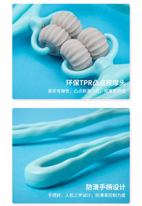 Gran oferta, rodillo masajeador de cuello de doble punto de presión de mano, diseño de bola de rodillo de silicona para masaje cómodo - Product Image 6