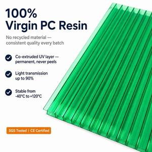 Plaques alvéolaires professionnelles en polycarbonate pour projets de serres agricoles, anti-buée, protection UV, taille personnalisée - Product Image 1
