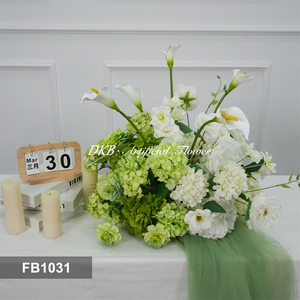 ดอกไม้ประดิษฐ์สีขาวเขียวธรรมชาติสัมผัสเหมือนจริงจาก DKB Wholesale สำหรับตกแต่งงานอีเว้นท์ - Product Image 3