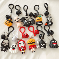 Porte-clés en peluche de vampire d'Halloween personnalisé OEM, mignon, kawaii, dessin animé, en caoutchouc souple, pendentif, récompense de carnaval pour les fêtes et les magasins