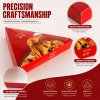 Boîte à pizza triangulaire personnalisée imprimée, papier alimentaire 350 g/m² résistant à la graisse, compatible micro-ondes, boîte à emporter en gros