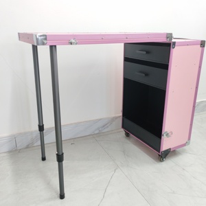 Maletín de Manicura <span class=keywords><strong>para</strong></span> Técnico de <span class=keywords><strong>Uñas</strong></span> <span class=keywords><strong>con</strong></span> <span class=keywords><strong>Mesa</strong></span> y Ruedas Estuche de Maquillaje Profesional - Product Image 3