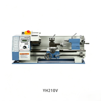 Tour miniature multifonctionnel YH210V pour machines industrielles, tour manuel, tour de précision pour le bricolage et l'usinage de métaux