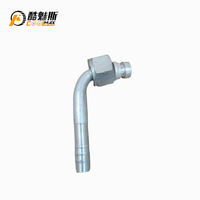 Konektor aluminium AC mobil baik 3/8in 90 derajat bengkok AC Splicer selang fitting Adaptor konektor sambungan pipa kopling