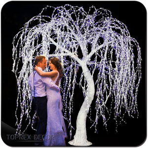 Toprex Decor 2M Material <span class=keywords><strong>de</strong></span> hierro y PVC LED iluminado árbol <span class=keywords><strong>de</strong></span> sauce decorativo para <span class=keywords><strong>fiestas</strong></span> al aire libre bodas artículos <span class=keywords><strong>de</strong></span> decoración fabricados - Product Image 6