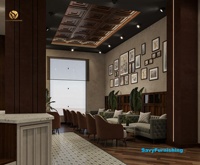 Concept de Salon 3D Personnalisé : Table Basse et Chaises, Ensemble de Mobilier Moderne pour Salon avec Banquette