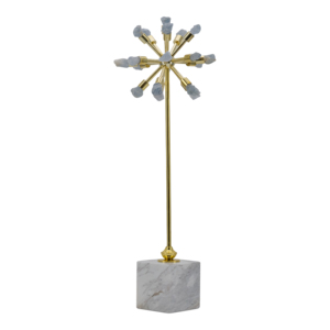 Scultura a forma di stella in marmo con base dorata per decorare la casa o l'ufficio. - Product Image 2