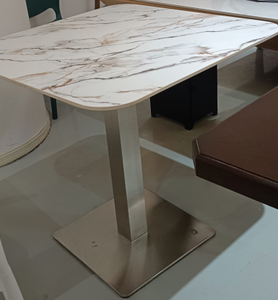 Modern Marble Look <b>Square</b> Restaurant Sintered <b>Table</b> Stone Top Easy Clean Contemporary Dining Furniture - Product Image 3