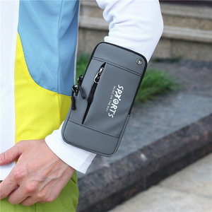 Brassard de sport bleu imperméable multi-poches pour course à pied et cyclisme, support de téléphone unisexe, collection automne 2025 - Product Image 4