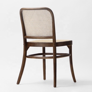 Sedia da pranzo KVJ-8200 moderna in legno di olmo con seduta e schienale in rattan, sedia <span class=keywords><strong>Huffman</strong></span> in legno massello per eventi. - Product Image 3