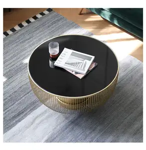 Eco Friendly Black Antique Finished Coffee Table With Glass Top for Living Room Handicraft Furniture Center Table oak