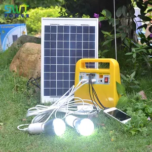 Kit de sistema de energía solar para acampada, generador de energía pv portátil, luces solares de 20w, 30w y 50w, juego de bombillas para interiores