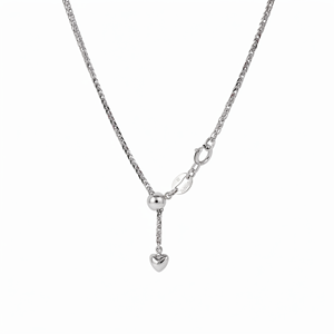 Luxury Adjustable Smooth White Pt950 Fine <b>Rope</b> <b>Chain</b> Necklace Unisex Premium Long Lasting Platinum Jewelry - Product Image 1