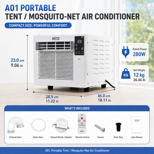 Mini Portable Air Conditioner for <b>Dog</b> House & Pet <b>Kennel</b>, Plug-and-Play No Professional Installation, Equipped with Exhaust Hose - Product Image 5