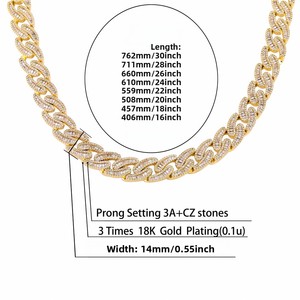 European American Style Full Cuban <b>Chain</b> <b>Cross</b>-Border for Hot Sale Design Personalized Hip-Hop Necklace - Product Image 4