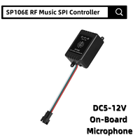 Contrôleur RF universel CE certifié SP106E 6A DC5-12V avec microphone intégré pour bande LED RGB, télécommande 15M