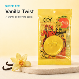 แผ่นน้ำหอมปรับอากาศ Super Aer สำหรับรถยนต์และในบ้าน กลิ่นหอมติดทนนาน กลิ่นส้มซันคิสต์ ลิลลี่ดรีม วานิลลาทวิสต์ โรสคิส - Product Image 5