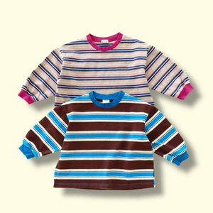 Pulls d'hiver en gros pour garçons, vêtements personnalisés à manches longues pour tout-petits, <span class=keywords><strong>sweat</strong></span>-shirts rayés en coton biologique pour enfants - Product Image 6