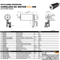 Moteur BLDC micro rotatif à coupelle creuse 32*68 MM sans fente, 24 V CC, couple élevé, 3 phases, 2 pôles, avec frein pour articulation robotique