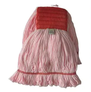 2024 היצרן הנמכר ביותר כלי ניקוי סיטונאי קליפ ניקוי רצפות מגב חוט כותנה ראש מגב אדום להחלפה