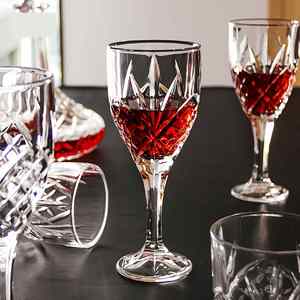 Verre à vin gaufré KING, gobelet en verre épais et durable, de qualité supérieure, multi-usages pour la maison - Product Image 1