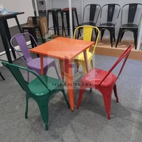 Ensemble de salle à manger, chaise, mobilier de restaurant, table et chaises de salle à manger de café, ensemble de café, fer métallique classique moderne, accepter