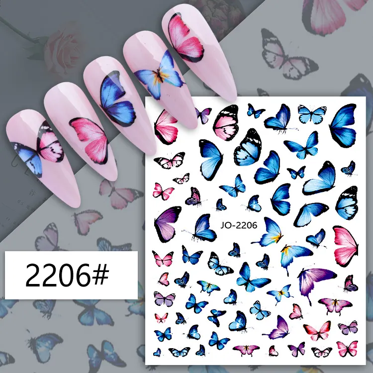 Nail Spring butterfly colorful stickers nail decoration wholesale stickers nail art decoration